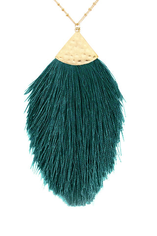 Buy teal Tassel Pendant Necklace