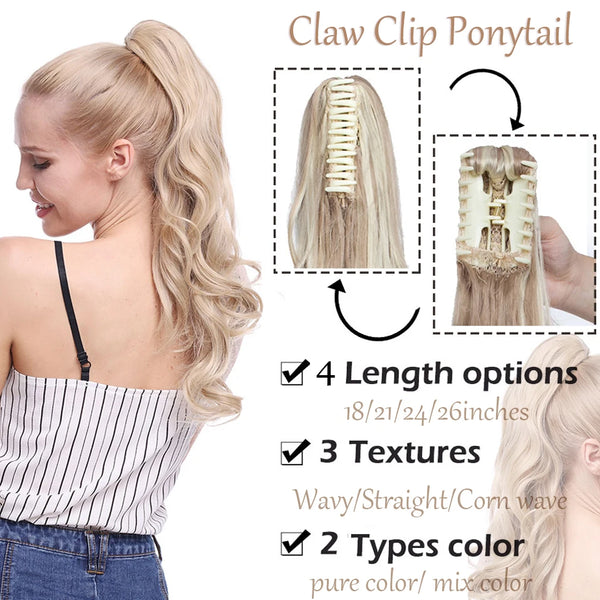 Synthetic Long Wavy Fake Ponytail Extension