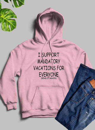 Buy pink Vacations for Everyone Hoodie
