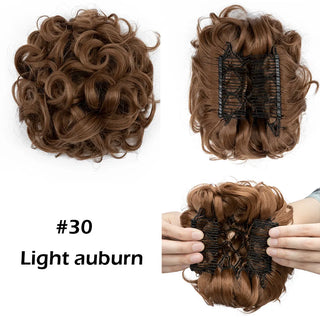 Buy light-auburn LARGE Comb Clip in Curly Hair Extension