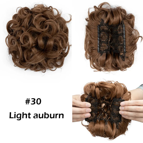 LARGE Comb Clip in Curly Hair Extension