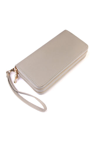 Buy gray Double Zip Around Wallet