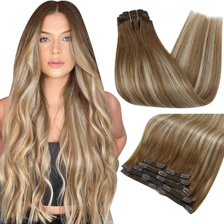 Buy 6-60-6 Double Weft Hair Extensions Human Hair for Woman