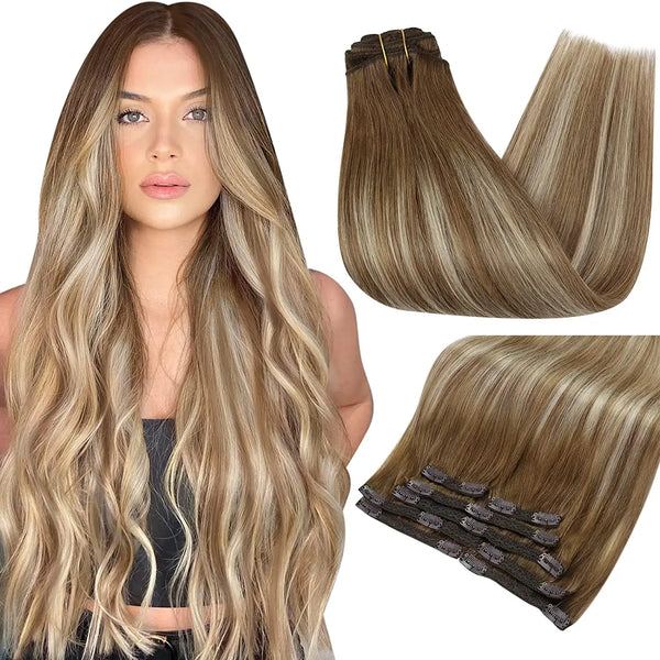 Double Weft Hair Extensions Human Hair for Woman