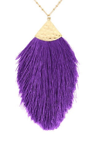 Buy purple Tassel Pendant Necklace