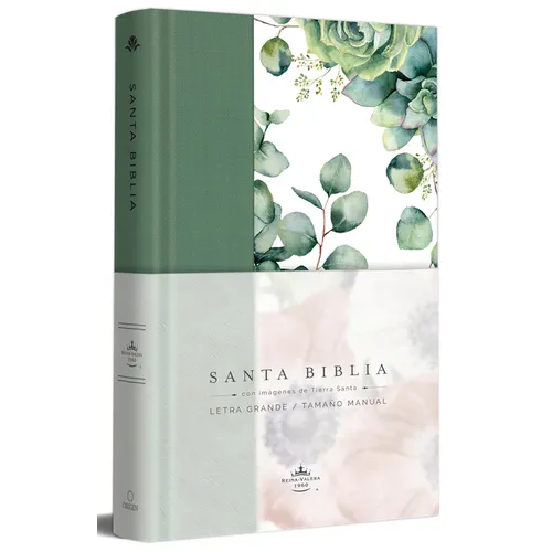 Biblia Rvr 1960 Letra Grande Tapa Dura Y Tela Verde Con Flores Tamaño Manual / Bible Rvr 1960 Handy Size Large Print Hardcover Cloth with Green Floral - Hardcover