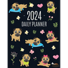 Pug Planner 2024: Funny Tiny Dog Monthly Agenda January-December Organizer (12 Months) Cute Canine Puppy Pet Scheduler with Flowers & Pretty Pink Hear - Paperback