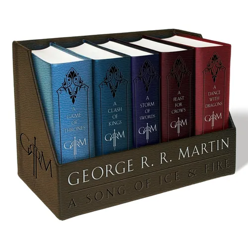 George R. R. Martin's a Game of Thrones Leather-Cloth Boxed Set (Song of Ice Andfire Series): A Game of Thrones, a Clash of Kings, a Storm of Swords, - Boxed Set