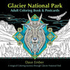 Glacier National Park Adult Coloring Book and Postcards: A Magical Coloring Journey Through Glacier National Park - Paperback