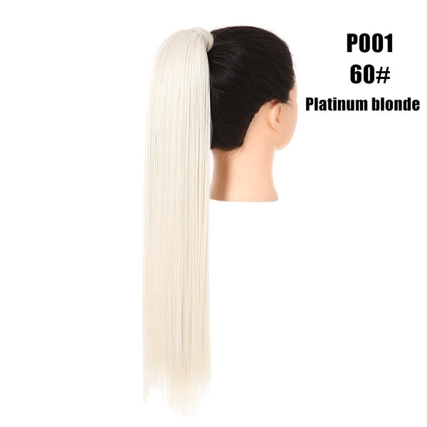 Synthetic Straight Ponytail Hair Extension Clip in
