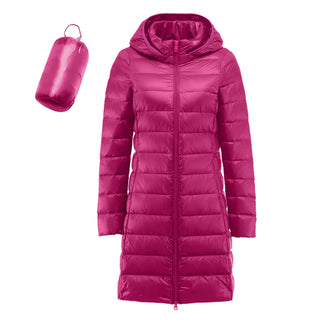 Buy hot-pink Casual Hooded Down Coats