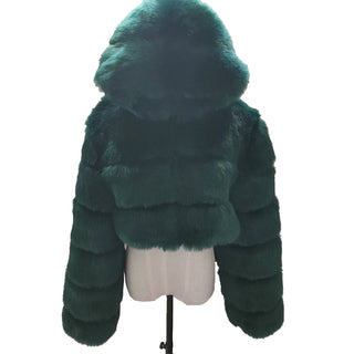 Buy dark-green Furry Cropped Faux Fur