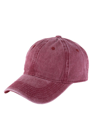 Buy burgundy Acid Washed Baseball Cap