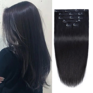 Buy 1b Remy Natural Hair Clip in Extensions