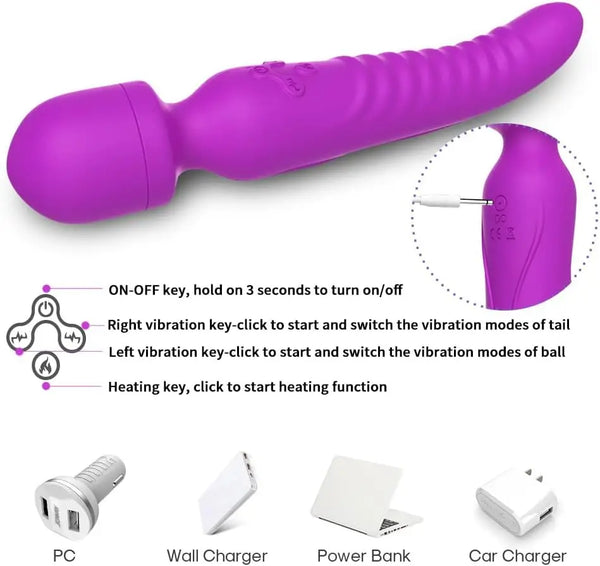 Heating AV Massager Wand Vibrators