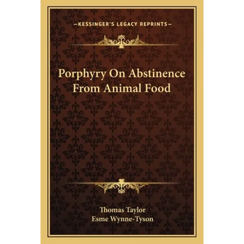 Porphyry On Abstinence From Animal Food - Paperback