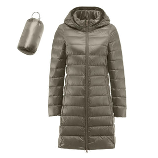 Buy khaki Casual Hooded Down Coats