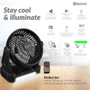 Supersonic Solar-Powered BT Speaker with FM Radio, LED Flashlight, and Fan