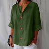 Women's V-Neck Buttoned Blouse