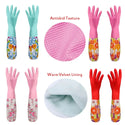Rubber Velvet Long Gloves Household
