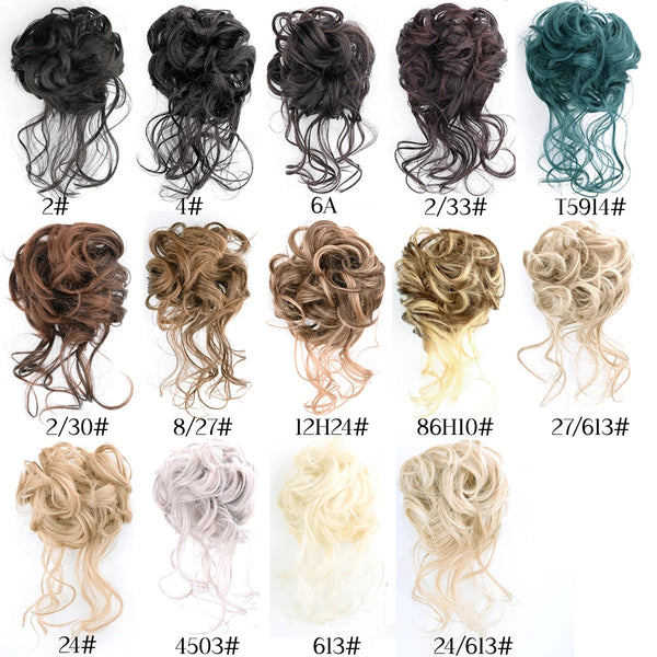 Messy Curly Fluffy Hair Bun Clip in Ponytail Hair Extensions