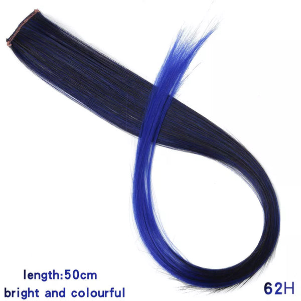 Synthetic Rainbow Highlighted Hair