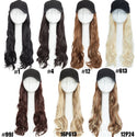 Synthetic Baseball Cap With Hair Long Wavy Fake Hair