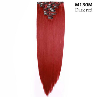Buy dark-red Long Straight Clip in on Hair Extensions