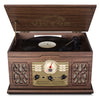Victor State 7-in-1 Wood Music Center with 3-Speed Turntable and Dual Bluetooth