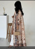Floral Print Muslim Trench Coat - Modest Commuter Jacket Cape Robe(MOA212)