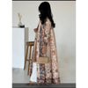 Floral Print Muslim Trench Coat - Modest Commuter Jacket Cape Robe(MOA212)