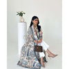 Floral Print Muslim Trench Coat - Modest Commuter Jacket Cape Robe(MOA212)