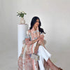 Floral Print Muslim Trench Coat - Modest Commuter Jacket Cape Robe(MOA212)