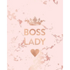 Boss Lady: Inspirational Quote Notebook, Trendy Pink Marble and Rose Gold - 8 x 10, 120 Wide Ruled Pages - Paperback