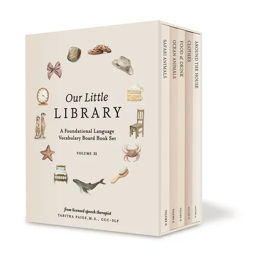 Our Little Library Vol. 2: First 100 Words Board Book Box Set, Including Ocean Animals, Safari Animals, Food and Drink, Clothes, and Around the House - Hardcover