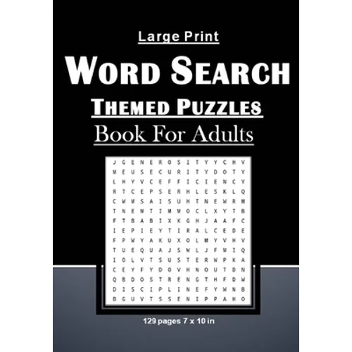 Large Print Word Search Themed Puzzles Book For Adults: Brain Games With 101 Word Search Themed Puzzles Book For Adults/Seniors: 129 pages and 7 x 10 - Paperback