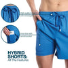 Men’s Premium Compression-Lined Hybrid Shorts – Blue Jungle