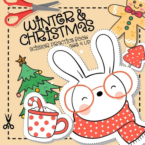 Winter and Christmas Scissor Practice Book age 4 up: Kids Coloring Book and Scissor Practice Book - Scissor Practice Kindergarten Preschool Kids - lea - Paperback