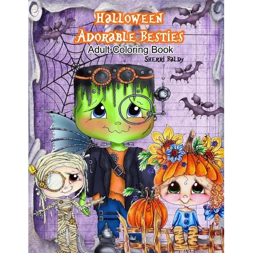 Halloween Adorable Besties Adult Coloring Book - Paperback
