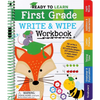 Ready to Learn: First Grade Write and Wipe Workbook: Fractions, Measurement, Telling Time, Descriptive Writing, Sight Words, and More! - Spiral