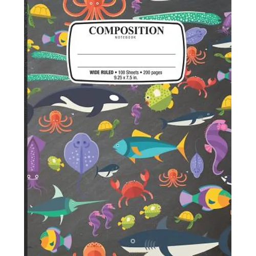 Composition Notebook: Notebook for School Office Home Student Teacher Use Wide Ruled - 100 Sheets - 200 Pages - 9 1/4 X 7 1/2 In. / 24.77 X 19.0cm - Paperback