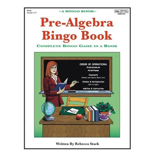 Pre-Algebra Bingo Book: Complete Bingo Game In A Book - Paperback