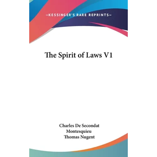 The Spirit of Laws V1 - Hardcover