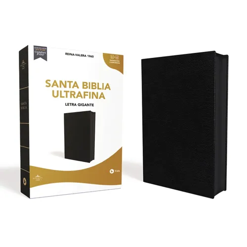Rvr60, Santa Biblia, Letra Gigante, Piel Fabricada, Negro, Con Cierre, Palabras de Jesús En Rojo, Comfort Print - Leather