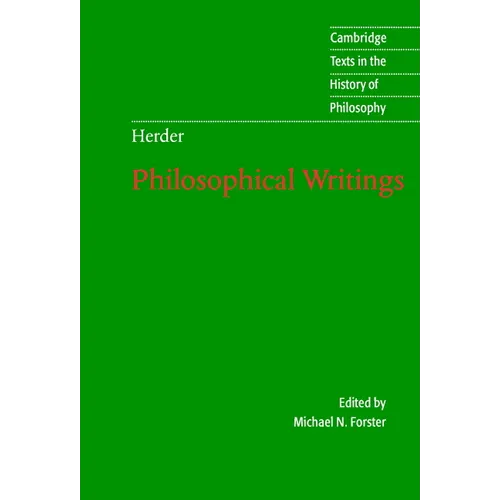 Herder: Philosophical Writings - Paperback