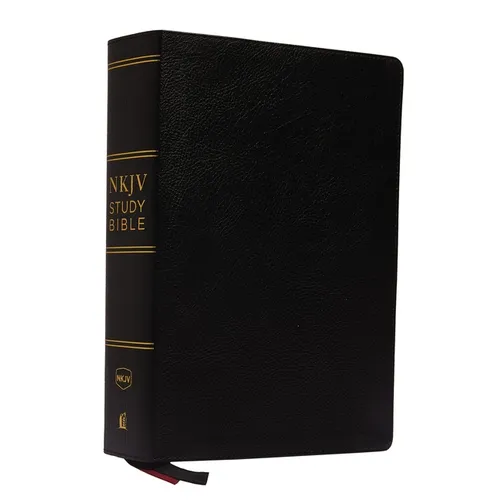 NKJV Study Bible, Premium Bonded Leather, Black, Red Letter Edition, Comfort Print: The Complete Resource for Studying God's Word - Bonded Leather