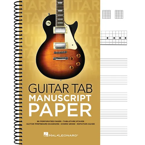 Guitar Tab Manuscript Paper Spiral-Bound Notebook for Guitarists 80 Pages with Tablature Staves Chord Grids & Fretboard Diagrams Music Composition & S - Spiral