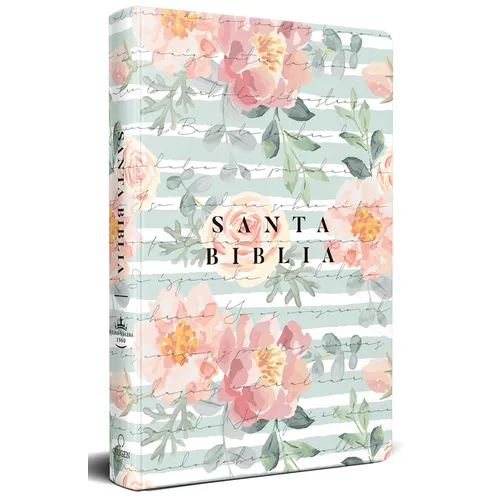 Biblia Reina Valera 1960 Letra Grande, Tamaño Manual, Tapa Dura Rosas Rosadas / Spanish Bible Rvr 1960 Handy Size Large Print Hc Pink Roses - Hardcover