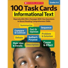 100 Task Cards: Informational Text: Reproducible Mini-Passages with Key Questions to Boost Reading Comprehension Skills - Paperback
