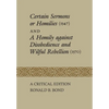 Certain Sermons or Homilies (1547) and a Homily Against Disobedience and Wilful Rebellion (1570): A Critical Edition - Paperback